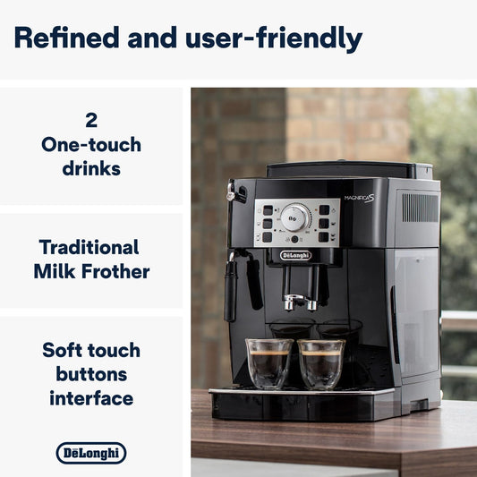 De'Longhi Magnifica S, Automatische Koffiezetapparaat van Bonen tot Kopje Koffie, Espresso en Cappuccino Apparaat, ECAM22.110.B, Zwart