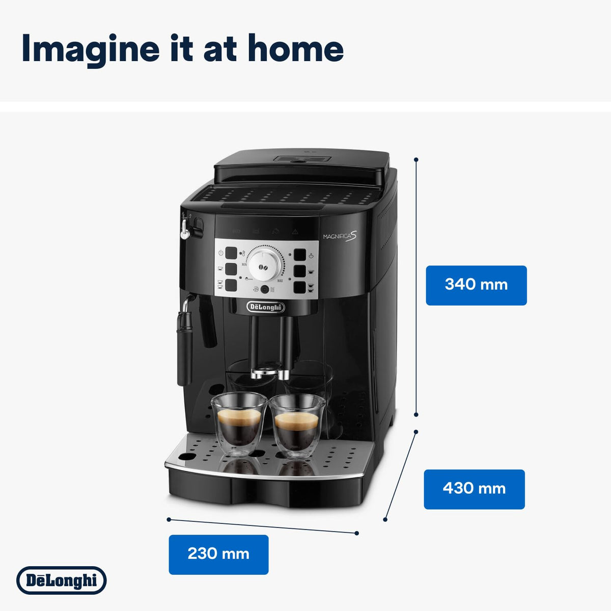 De'Longhi Magnifica S, Automatische Koffiezetapparaat van Bonen tot Kopje Koffie, Espresso en Cappuccino Apparaat, ECAM22.110.B, Zwart