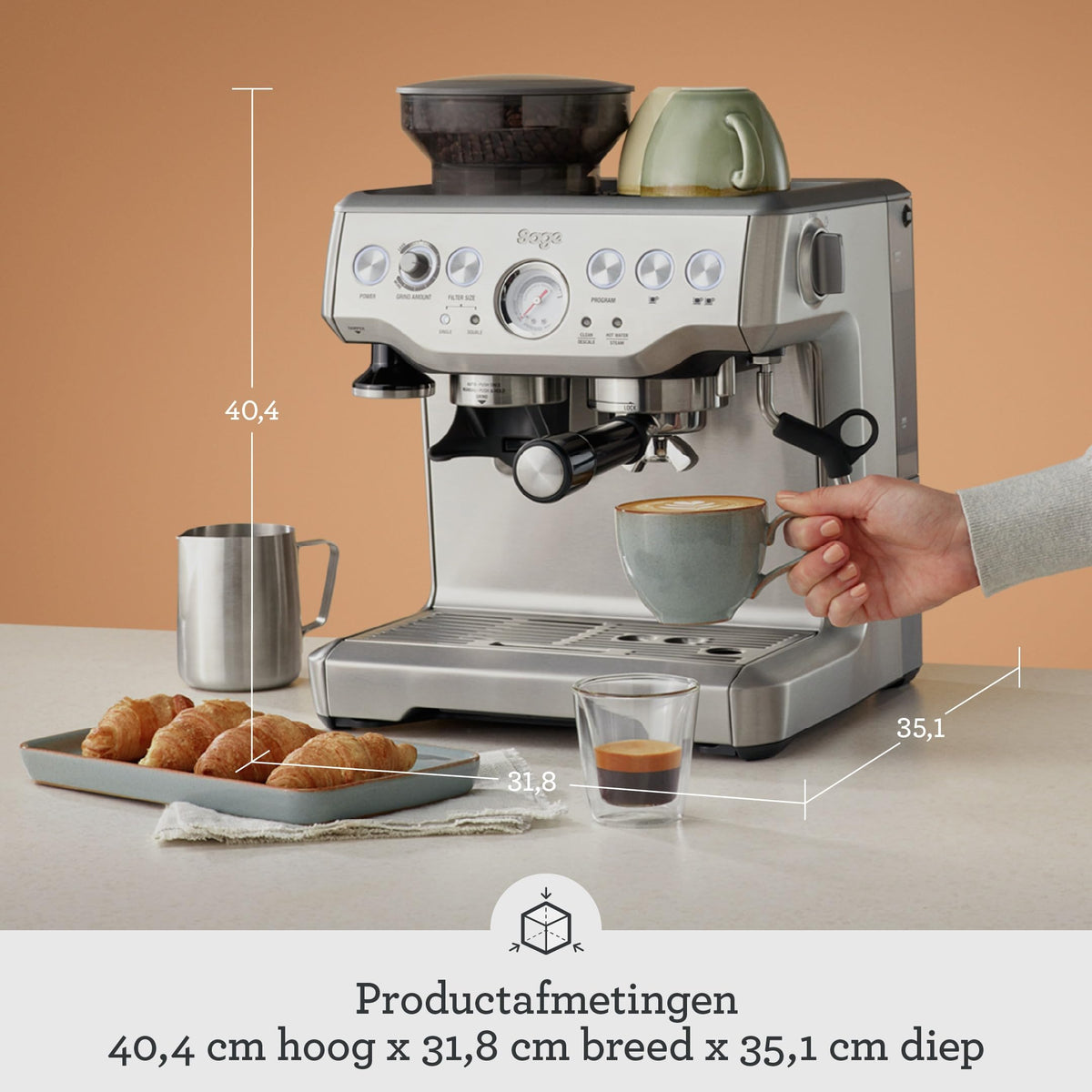 Sage The Barista Express, Geborsteld Roestvrij Staal