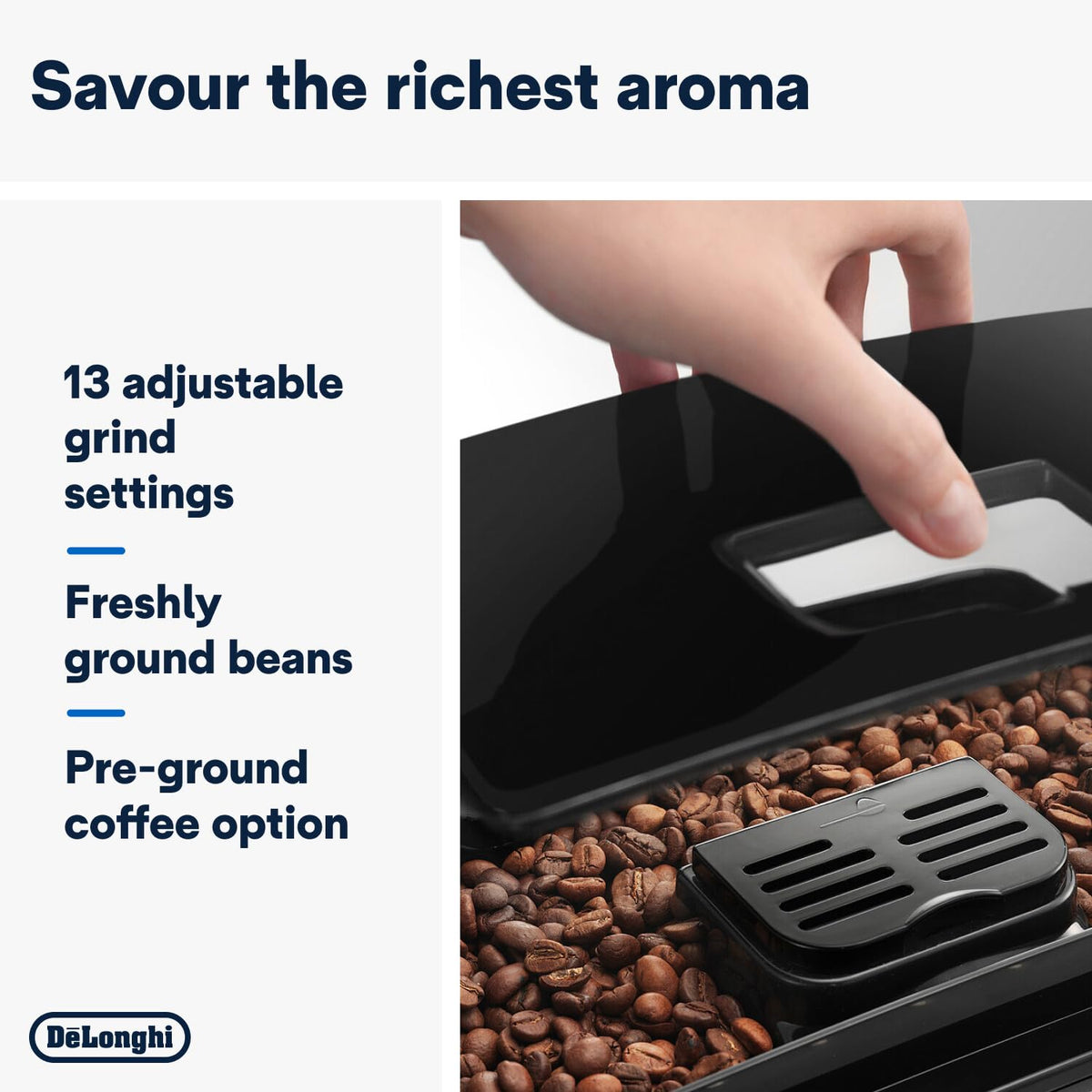 De'Longhi Magnifica S, Automatische Koffiezetapparaat van Bonen tot Kopje Koffie, Espresso en Cappuccino Apparaat, ECAM22.110.B, Zwart